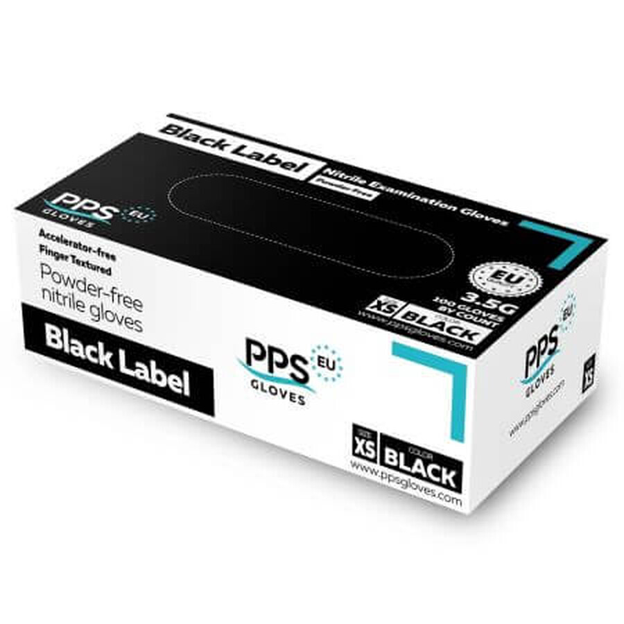 Guanti PPS Black Label PPS Black, taglia XS, 100 pezzi, Guanti PPS