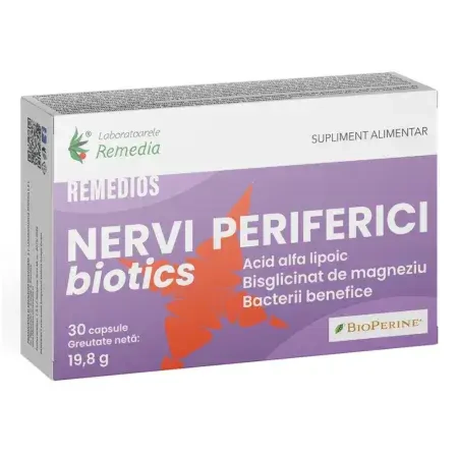 Remedios Nervios Periféricos Biotics, 30 cápsulas, Laboratoarele Remedia