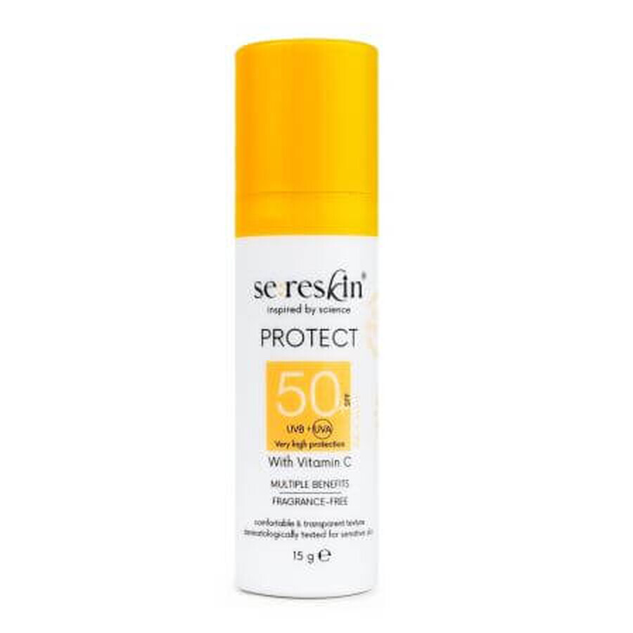 Mini protective face cream with vitamin C and SPF50, 15 g, Se:Reskin
