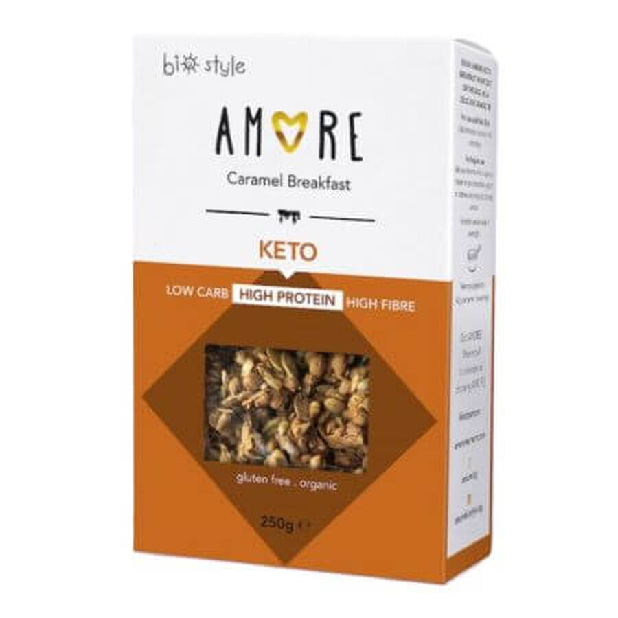 Keto cereal with caramel, high protein, 250 g, Amore