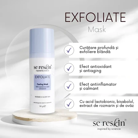 Masque exfoliant à l'acide lactobionique et au kéolin, 50 g, Se:Reskin
