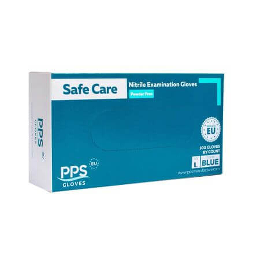 Safe Care PPS Blauwe nitril handschoenen maat L, 100 stuks, PPS Handschoenen