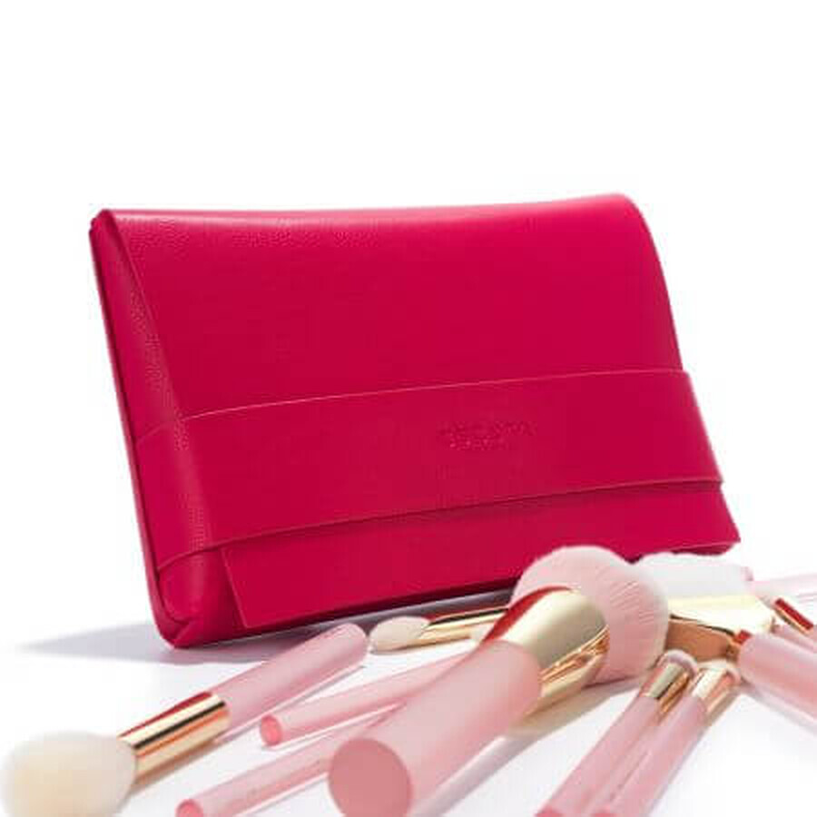 Professionele make-up kwastenset met roze etui Angel's Pink Glow, 15 kwasten, Cucuta Beaty