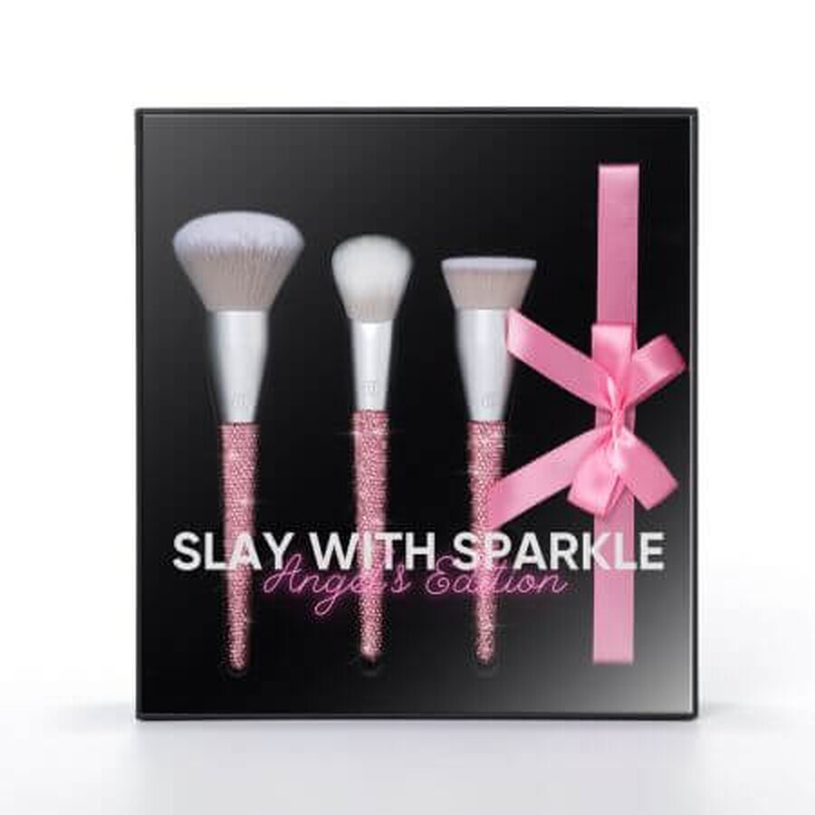 Set of makeup brushes Slay With Sparkle Angel`s Edition, 3 pieces, Cucuta Beaty