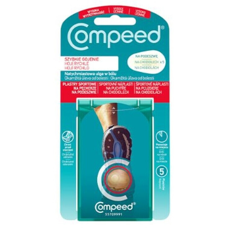 Compeed Tiritas para ampollas en la suela deportiva, 5 unidades