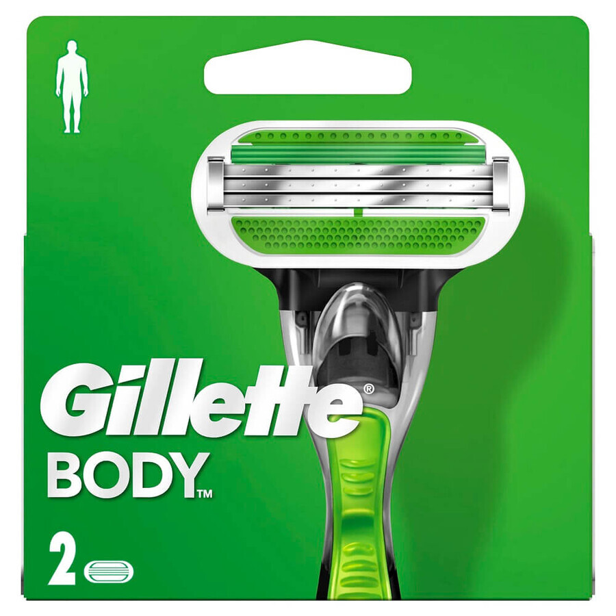 Gillette Body Replacement razor blades, 2 pieces