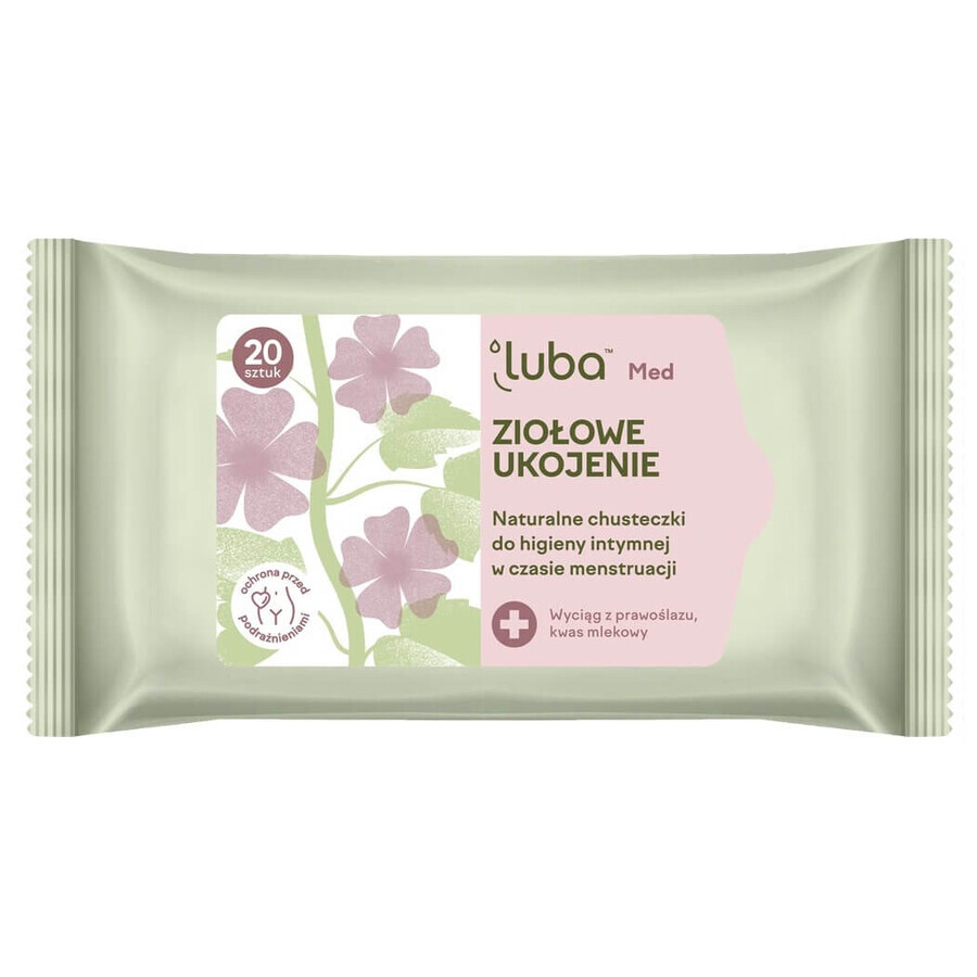 Luba Med Ziołowe Ukojenie Toallitas naturales para la higiene íntima, 20 unidades