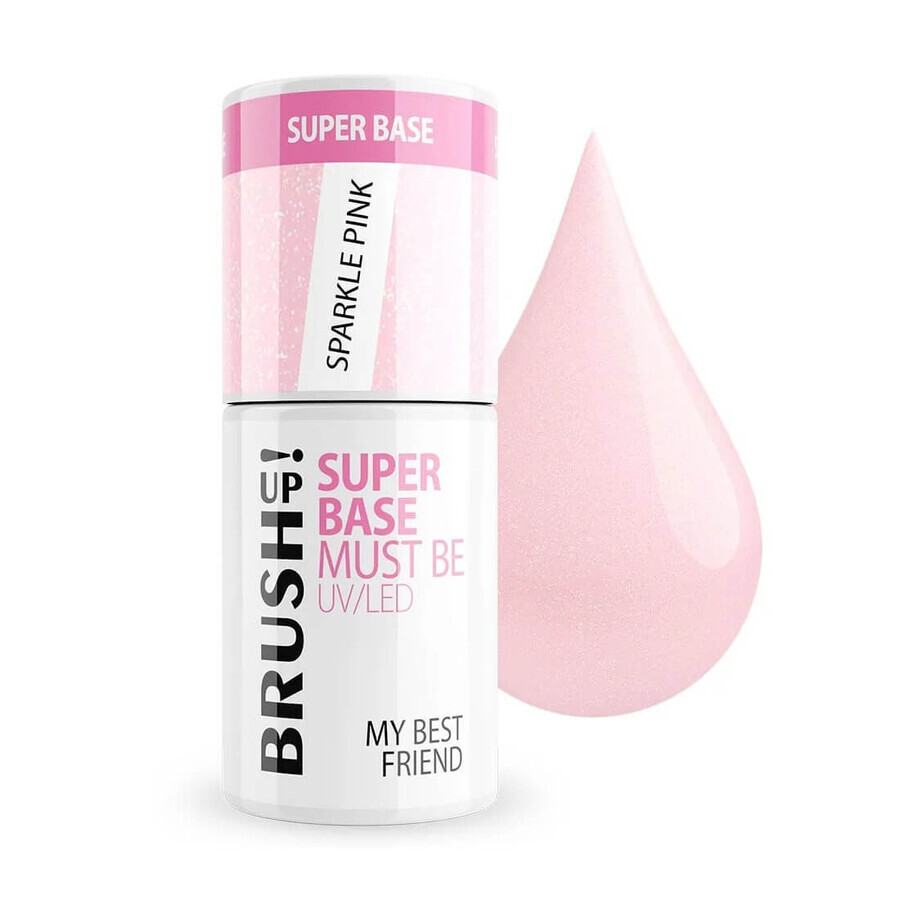 BrushUp ! Super Base base hybride pour ongles Sparkle Pink, 5 g