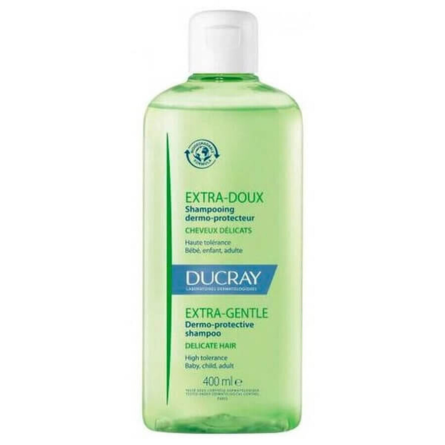 Ducray Extra-Gentle Dermo-Protective Shampoo, Gentle shampoo for sensitive hair, 400ml