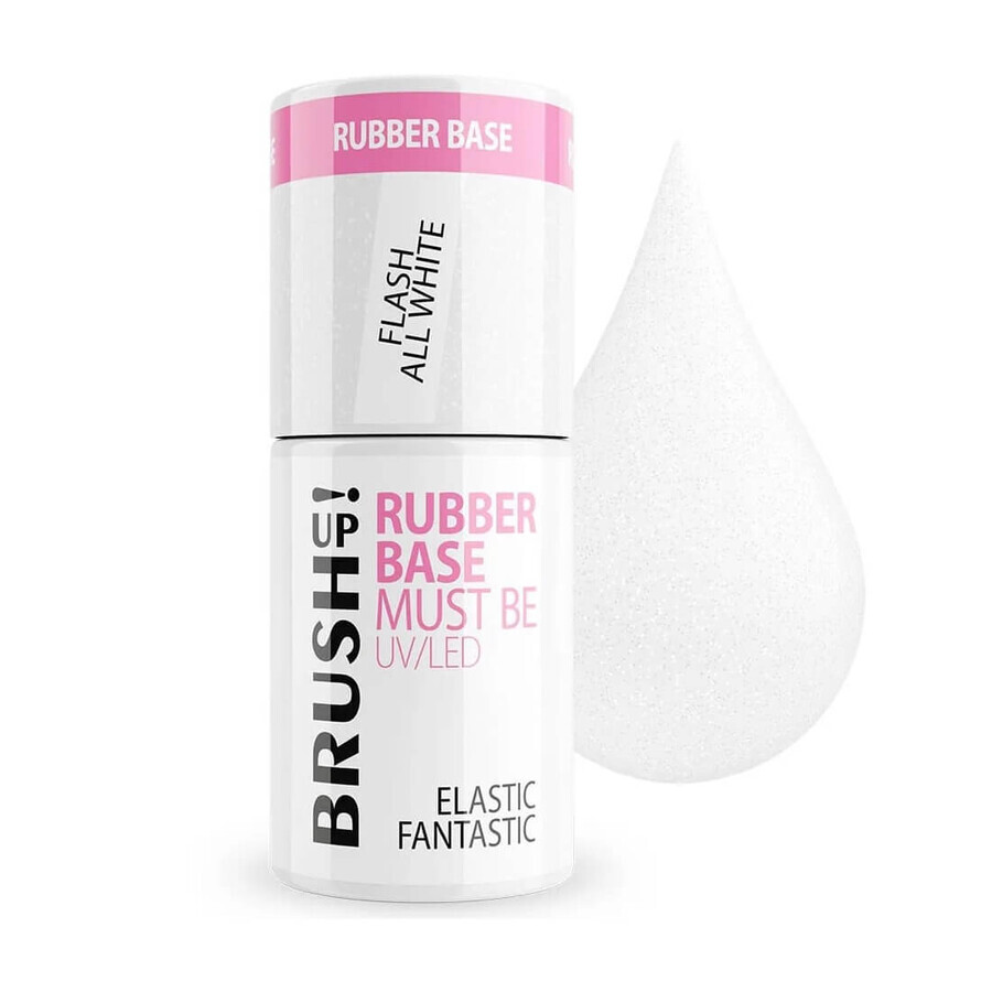 BrushUp! Rubber Base hybrid nail base Flash All White, 5 g