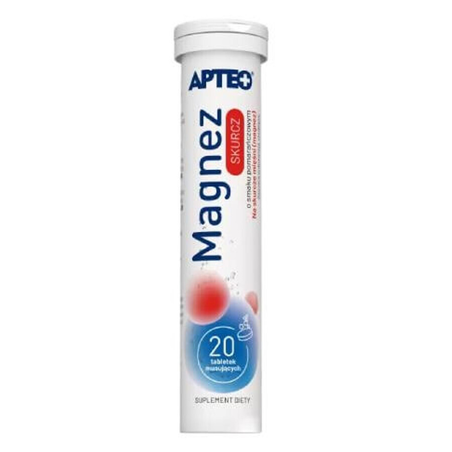Apteo Magnesium Skurcz gusto arancia, 20 compresse