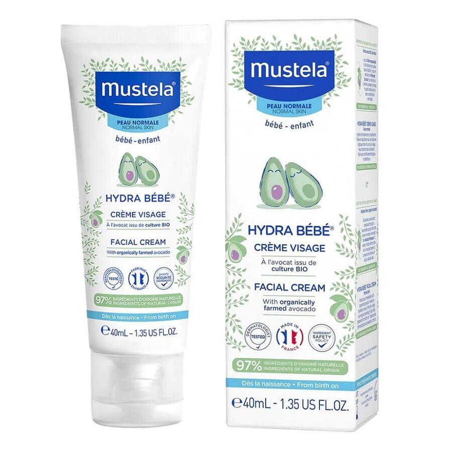 Mustela Hydra Bebe Moisturizing Face Cream for Children and Babies, 40 ml