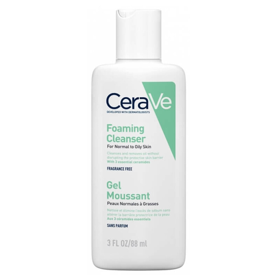 (FR) CeraVe Foaming Cleanser, Reinigingsgel voor de normale tot vette huid, 88 ml (3337875597340)