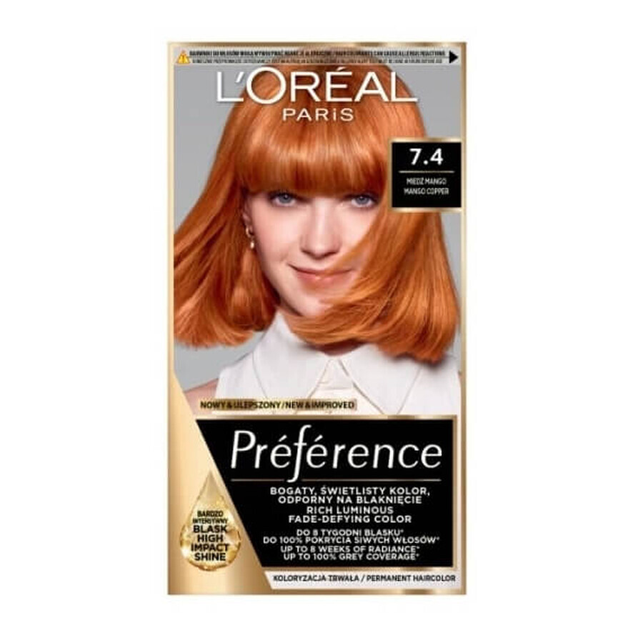 L Oreal Paris Preference dye 7.4 Mango Intense Copper
