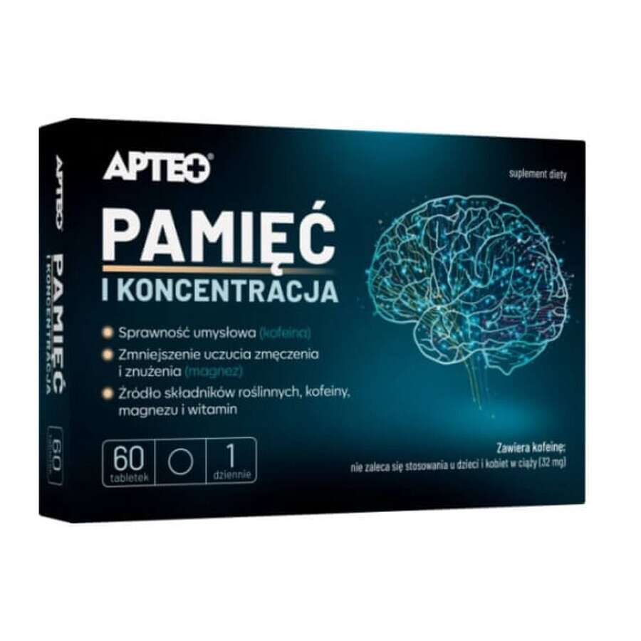 Apteo Memoria e concentrazione, 60 compresse