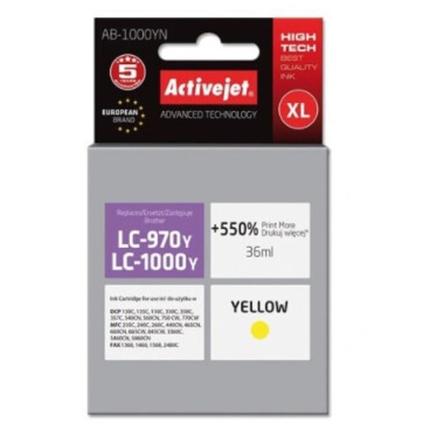 ActiveJet, Tinte für Brother AB-1000YN (Ersatz LC1000Y) gelb (gelb)