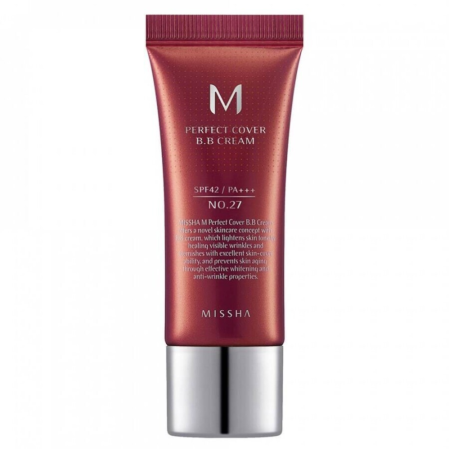 Missha M Perfect Cover BB Cream SPF42/PA+++ BB Cream No.27 Honey Beige, 20ml