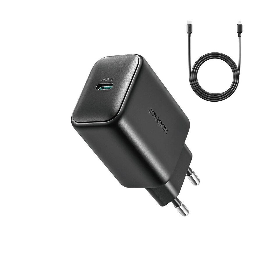 Joyroom JR-TCF23 USB-C 25W SFC / PPS / PD Netzladegerät - schwarz + USB-C / USB-C Kabel 1m
