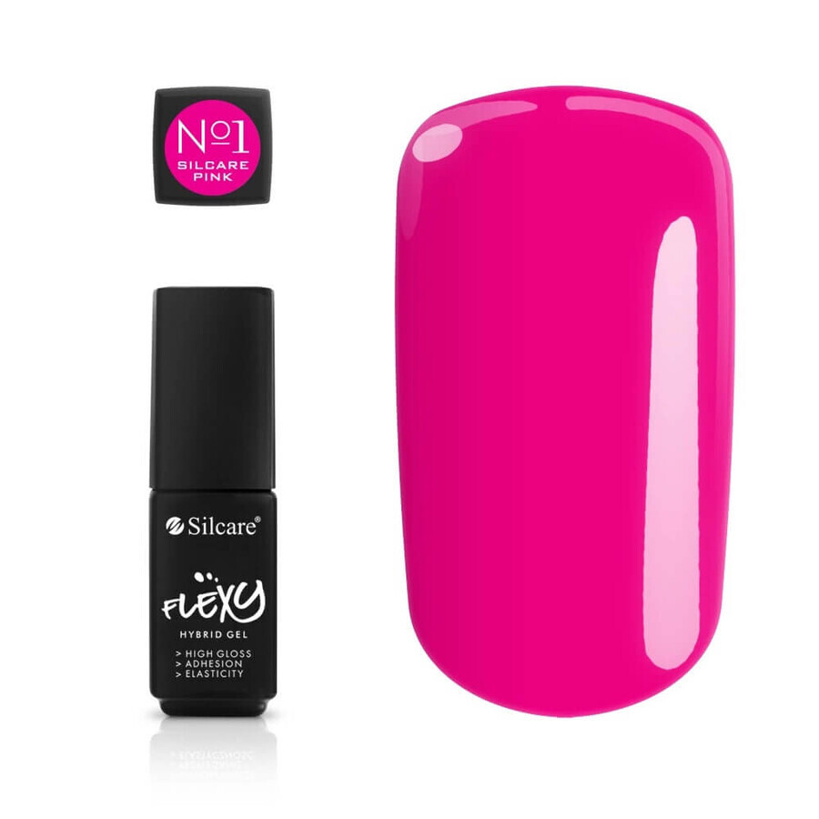 Silcare Flexy Hybrid Gel Hybrid Varnish 1 Magenta, 4.5 g