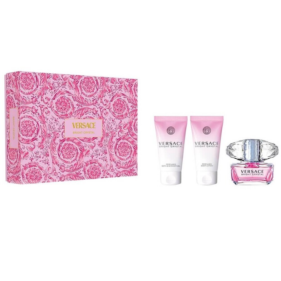 Acquista Versace Bright Crystal Eau de Toilette, 50 ml + Gel doccia, 50 ml + Lozione corpo, 50 ml Versace Bright Crystal Eau de Toilette, 50 ml + Gel doccia, 50 ml + Lozione corpo, 50 ml