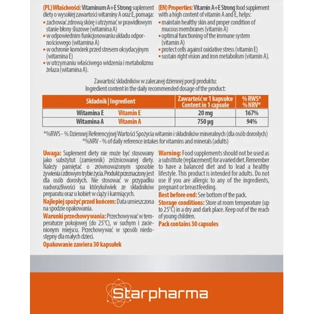 Vitaminum A+E Strong, 30 Kapseln