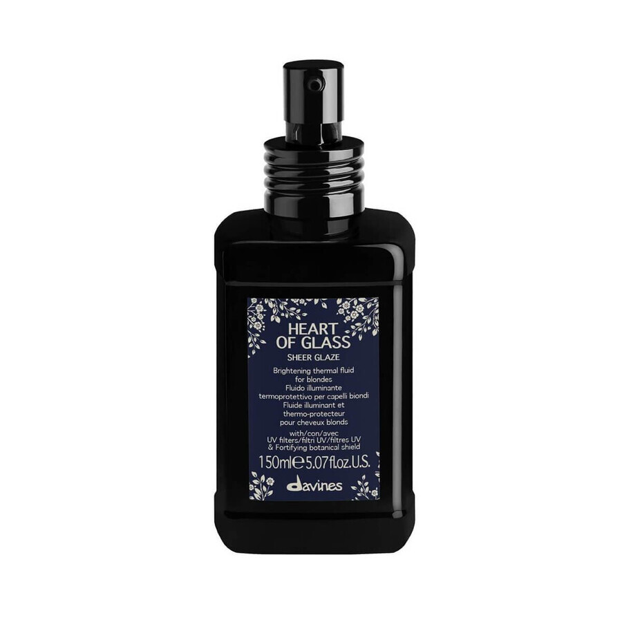 Davines Heart Of Glass Sheer Glaze Brightening Fluid sans rinçage pour cheveux blonds, 150 ml