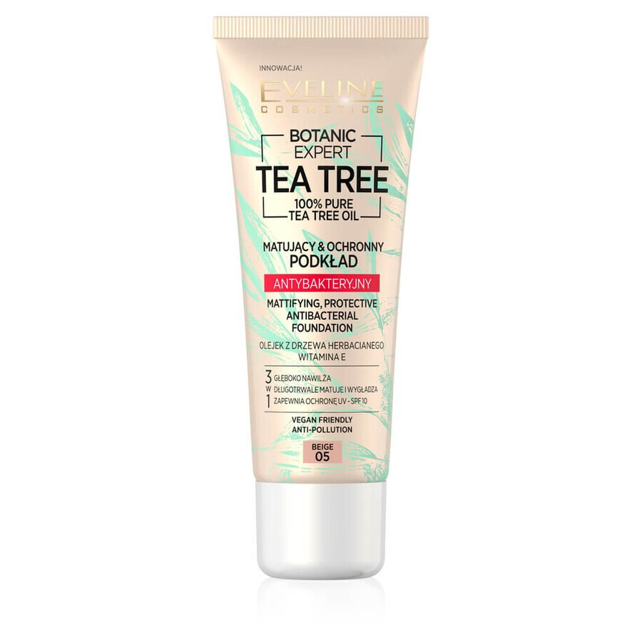 Eveline Cosmetics Botanic Expert Tea Tree Mattifying Antibacterial Primer 05 Beige, 30 ml