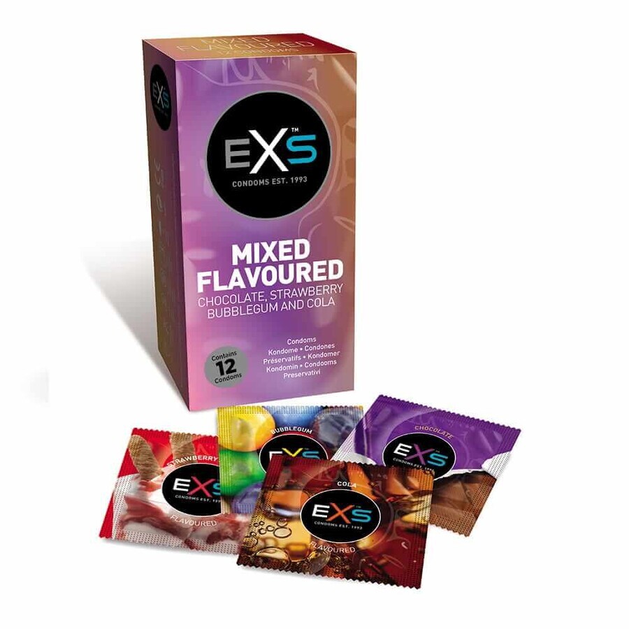 Preservativos EXS de sabores variados, 12 unidades