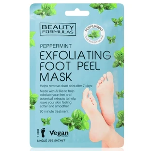Beauty Formulas Mascarilla exfoliante para pies a la menta, 1 par