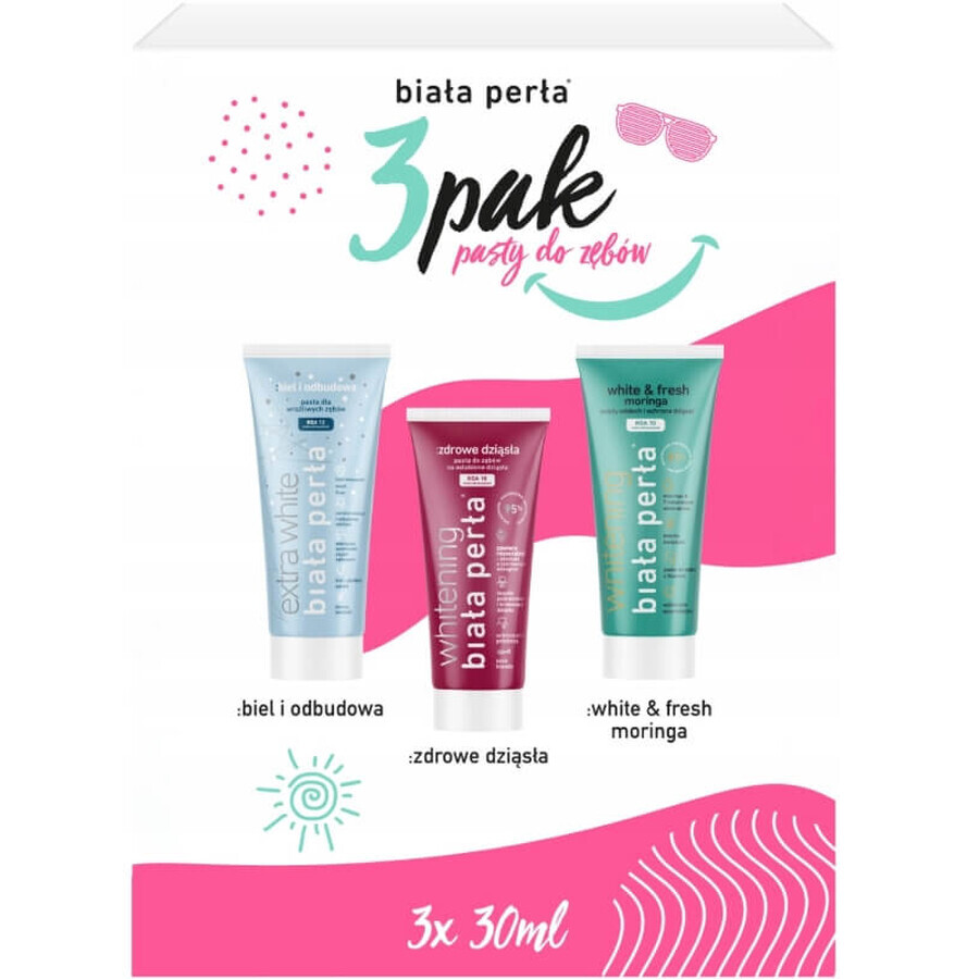 White Pearl Toothpaste Set, 3 x 30 ml