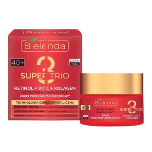 Bielenda Super Trio Intensive feuchtigkeitsspendende Anti-Falten-Creme 40+, 50 ml
