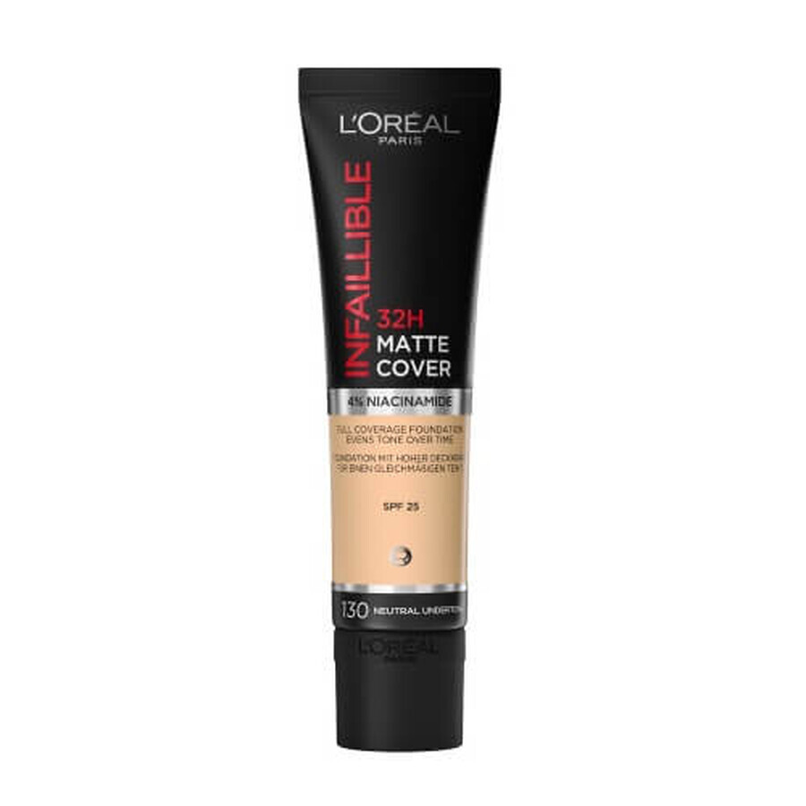 Comprar L Oreal Paris Infallible 32H Base de Maquillaje Mate 130 Subtono Neutro/Beige Verdadero, 30 ml L Oreal Paris Infallible 32H Base de Maquillaje Mate 130 Subtono Neutro/Beige Verdadero, 30 ml