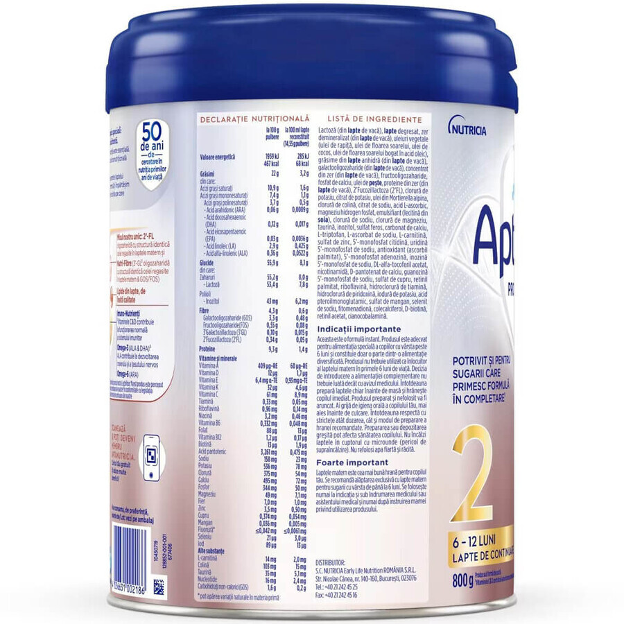 ProFutura 2 Duo Biotik Lait de suite 6 - 12 mois, 800 g, Aptamil