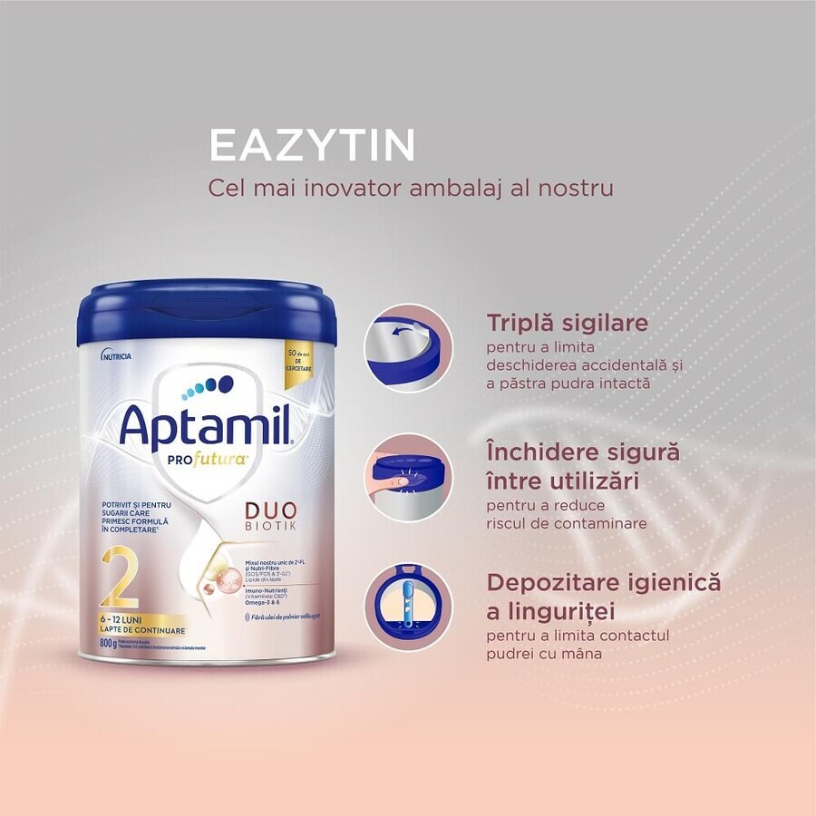 ProFutura 2 Duo Biotik Lait de suite 6 - 12 mois, 800 g, Aptamil