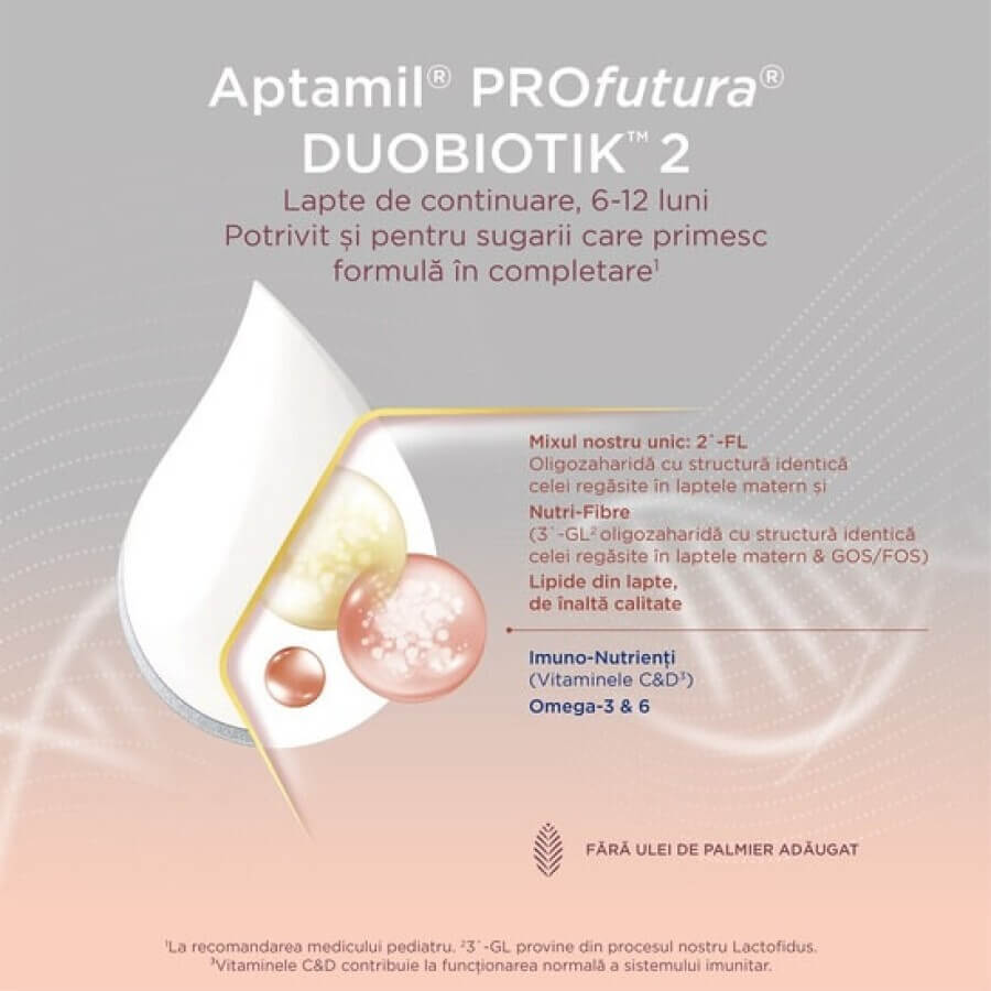 ProFutura 2 Duo Biotik Lait de suite 6 - 12 mois, 800 g, Aptamil