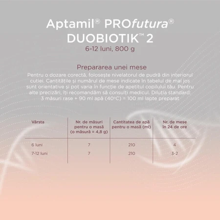 ProFutura 2 Duo Biotik fórmula, 6 - 12 meses, 800 g, Aptamil