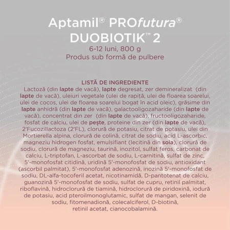 ProFutura 2 Duo Biotik fórmula, 6 - 12 meses, 800 g, Aptamil