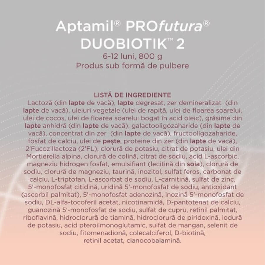 ProFutura 2 Duo Biotik Lait de suite 6 - 12 mois, 800 g, Aptamil