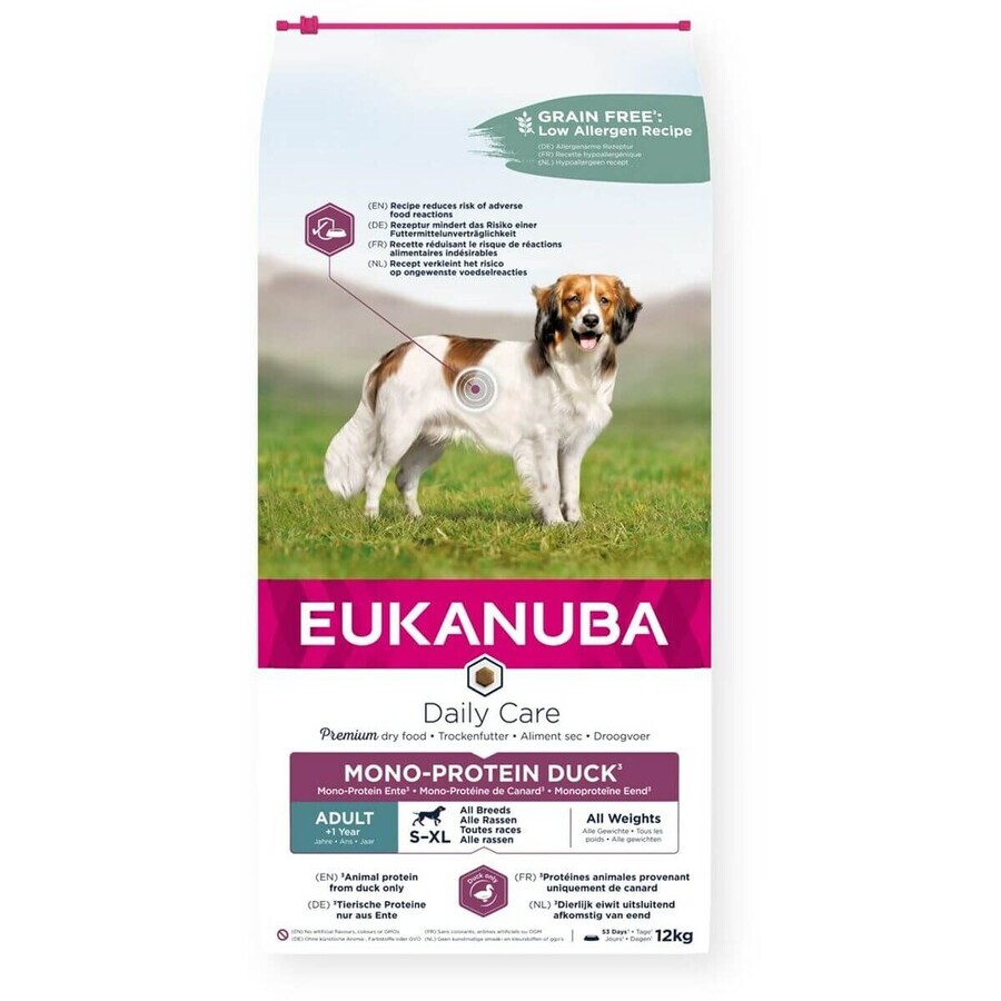 Nutreț Eukanuba Daily Care Mono-Protein Adult All Breed Duck Rață 12 kg
