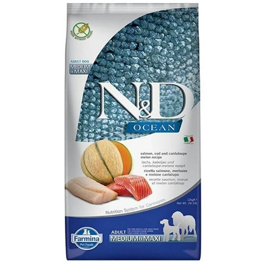 Buy Fodder Farmina N&D Adult Melon Salmon Fish Cod 12 kg Fodder Farmina N&D Adult Melon Salmon Fish Cod 12 kg