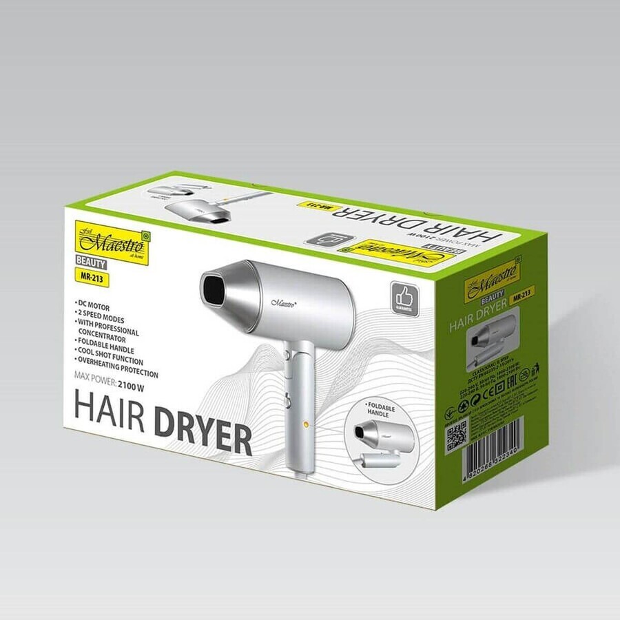 Hairdryer Feel Maestro MR-213 Silver 2100 W