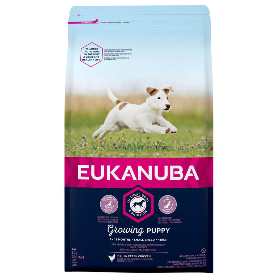 Nutreț Eukanuba Growing Puppy Small Breed Copil/Junior Pui 3 Kg