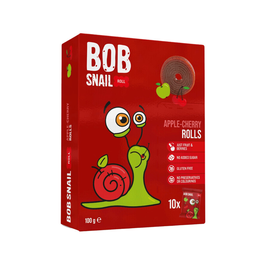 Fruit Rolls, Apple and Cherry, 100 g, Bob Snail