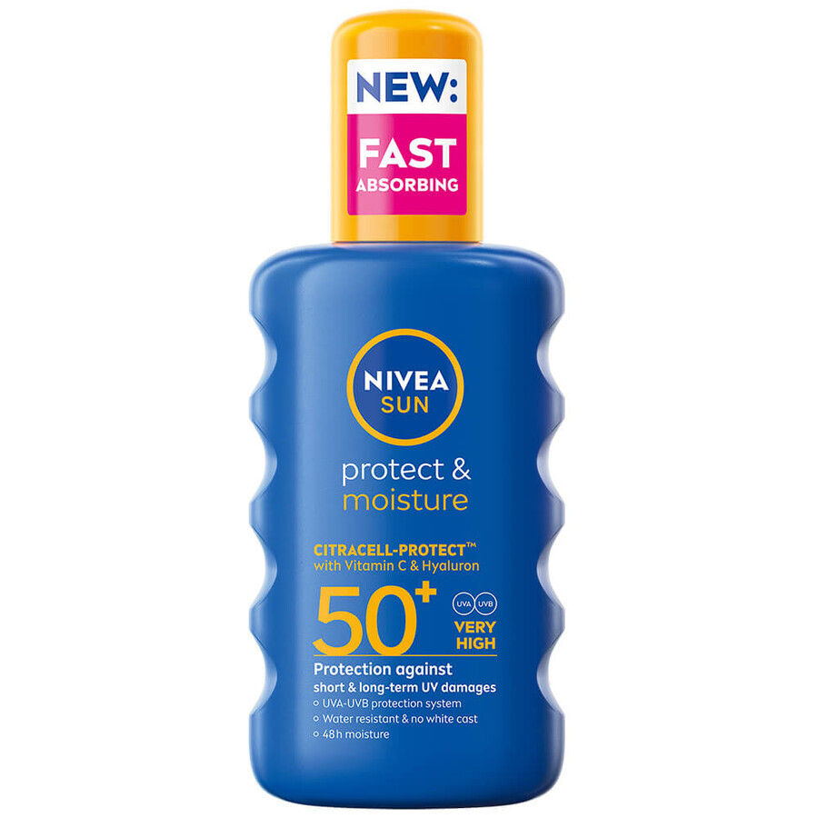 Moisturizing Spray SPF50+ Protect & Moisture Sun, 200 ml, Nivea
