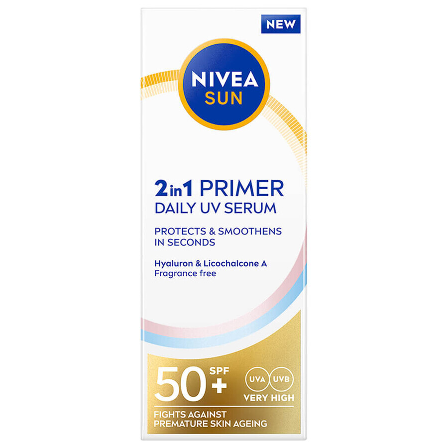 Primer 2in1 siero SPF50+ Sole, 30 ml, Nivea