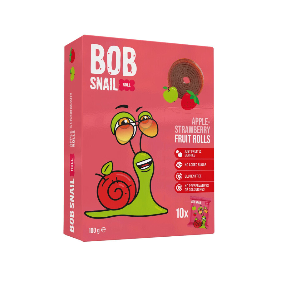 Fruit rolls, Apples and Strawberries, 100 g, Bob Snail