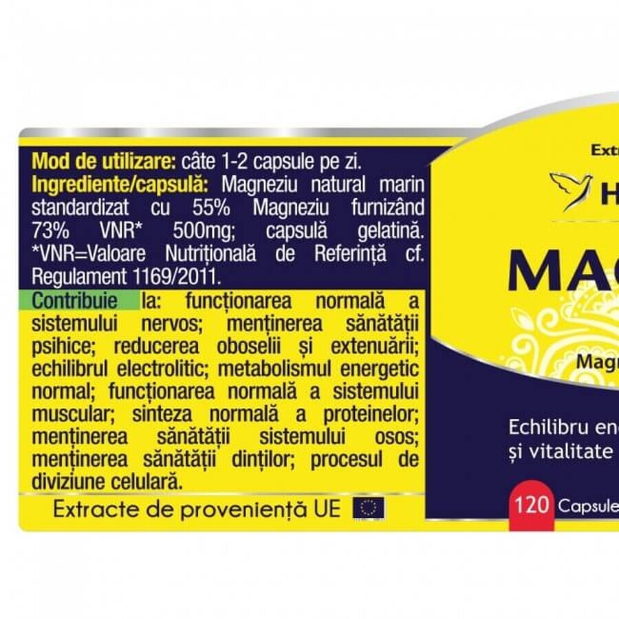 Magneziu Forte, 120 cápsulas, Herbagetica