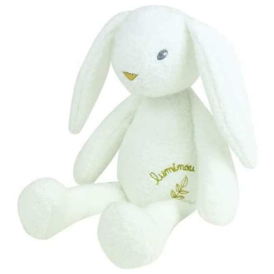 Juguete de peluche, 30 cm, 0 meses+, Blanco Fosforescente, Conejito Luminou, Jemini