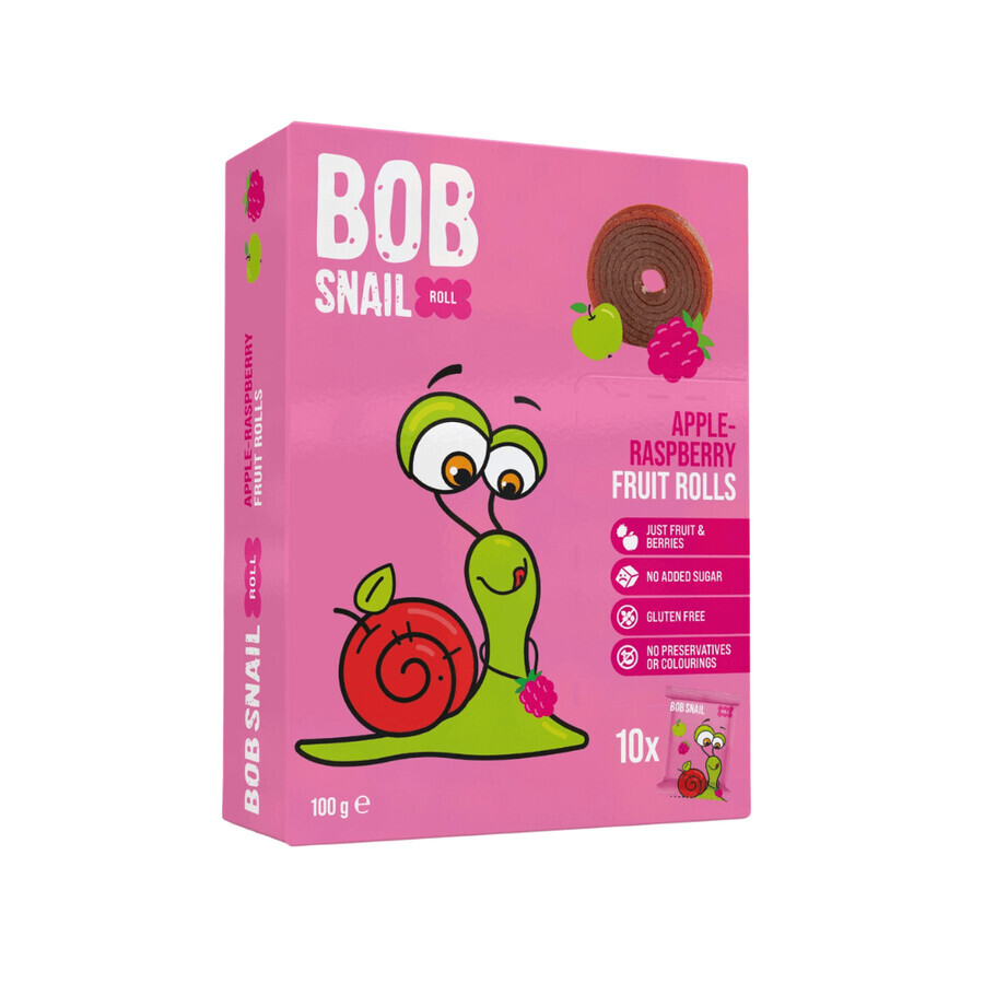 Panecillos de frutas, Manzana y frambuesa, 100 g, Bob Snail