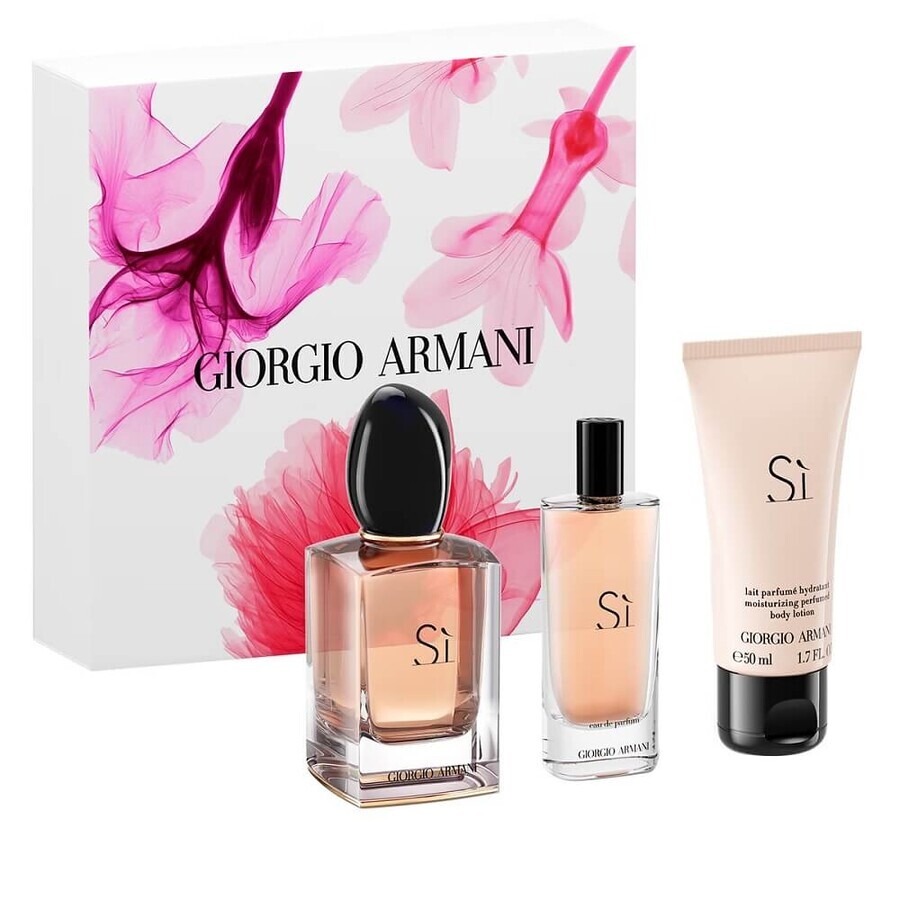 Acquista Giorgio Armani Si Eau de Parfum, 50ml + Eau de Parfum, 15ml + Body Lotion, 50ml Giorgio Armani Si Eau de Parfum, 50ml + Eau de Parfum, 15ml + Body Lotion, 50ml